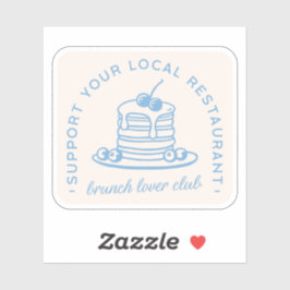 Brunch lover club kust baby blauw esthetisch sticker