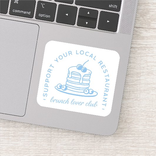 Brunch lover club kust baby blauw esthetisch sticker (Detail)