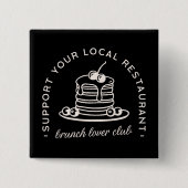 Brunch lover club squad vierkante button 5,1 cm (Voorkant)