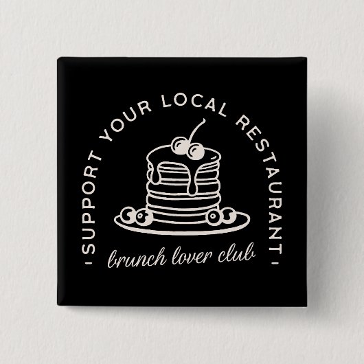 Brunch lover club squad vierkante button 5,1 cm (Voorkant)