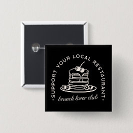 Brunch lover club squad vierkante button 5,1 cm