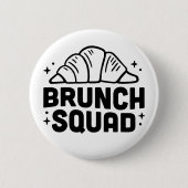 Brunch meisjes squad croissant liefhebbers ronde button 5,7 cm (Voorkant)
