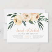 Brunch met bride | Blush Floral Vrijgezellenfeest Kaart (Voorkant)