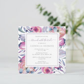 Brunch met Bride Dusty Mauve Waterverf Floral Kaart (Staand voorkant)