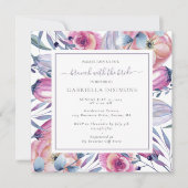 Brunch met Bride Dusty Mauve Waterverf Floral Kaart (Voorkant)