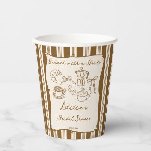 Brunch met bruid retro koffie bruidsontbijt papieren bekers