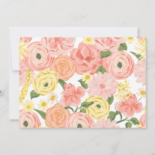 Brunch met de Bride Bloemen Douche Uitnodiging (Achterkant)