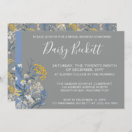 Brunch met de Bride Botanical Daisy Yellow Navy Kaart