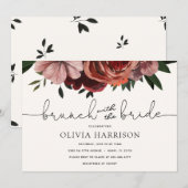Brunch met de Bride Burgundy Shower-uitnodiging Kaart (Voorkant / Achterkant)