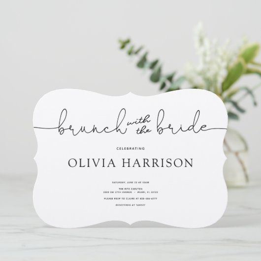 Brunch met de bride Shower Kaart (Staand voorkant)