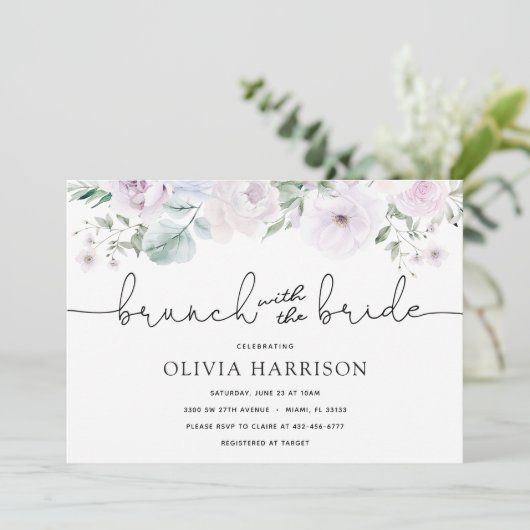 Brunch met de bride Shower Kaart (Staand voorkant)