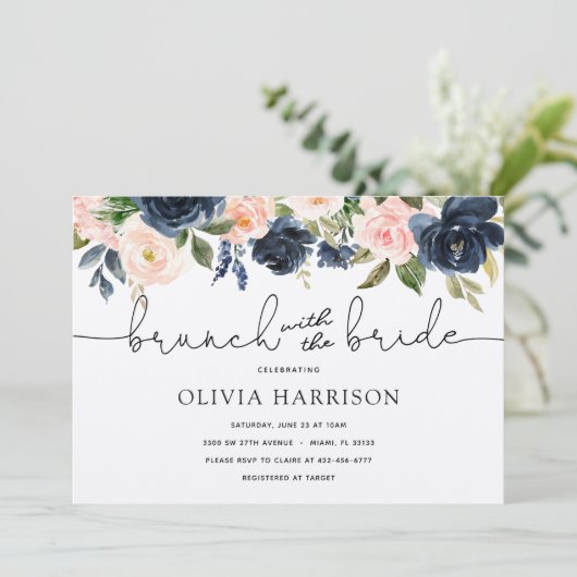 Brunch met de bride Shower Kaart (Staand voorkant)