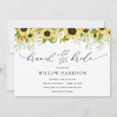 Brunch met de Bride Sunflower Shower-uitnodiging Kaart (Voorkant)