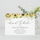 Brunch met de Bride Sunflower Shower-uitnodiging Kaart (Staand voorkant)