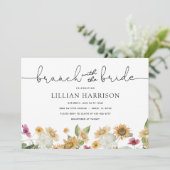 Brunch met de Bride Sunflower Shower-uitnodiging Kaart (Staand voorkant)