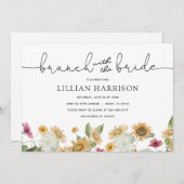 Brunch met de Bride Sunflower Shower-uitnodiging Kaart (Voorkant / Achterkant)