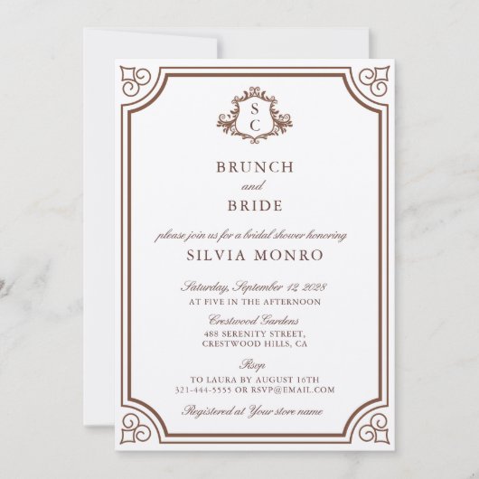 Brunch met de bruid bruidsdouche uitnodiging (Voorkant)