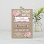 Brunch met de bruid bruidsdouche uitnodigingen (Staand voorkant)