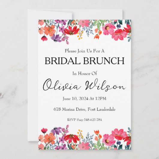 Brunch met de bruid brunch uitnodigingen (Voorkant)