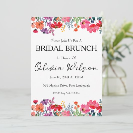 Brunch met de bruid brunch uitnodigingen (Staand voorkant)