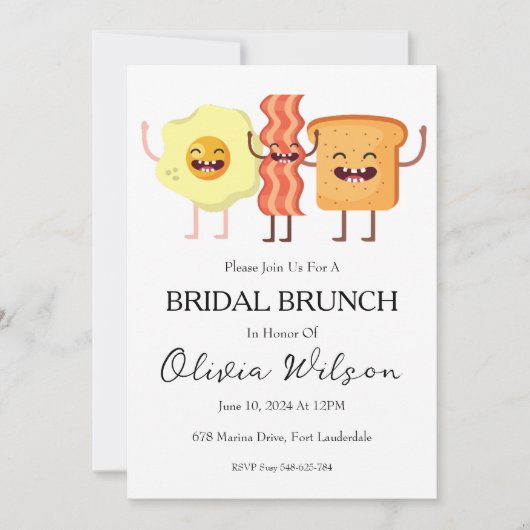 Brunch met de bruid brunch uitnodigingen (Voorkant)