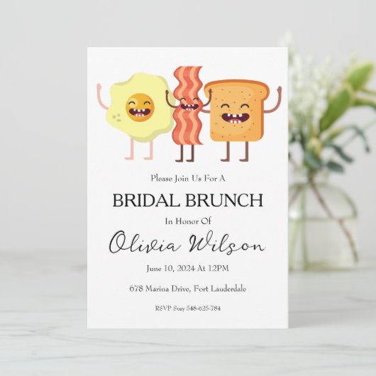 Brunch met de bruid brunch uitnodigingen (Staand voorkant)