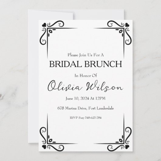 Brunch met de bruid brunch uitnodigingen (Voorkant)