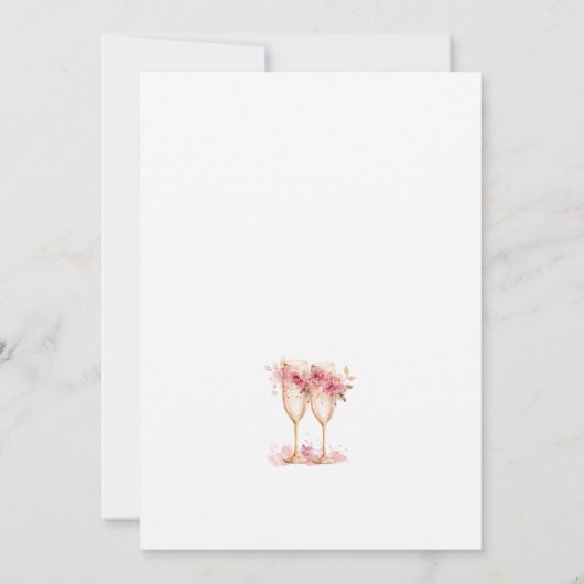 Brunch met de bruid Goud Roze Vrijgezellenfeest Kaart (Achterkant)