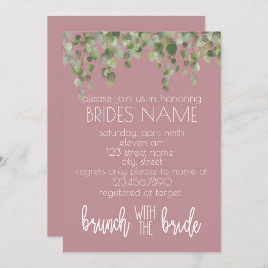 Brunch met de Bruid Kaart (Voorkant / Achterkant)