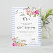 Brunch met de bruid Moderne Bloemenuitnodiging Kaart (Staand voorkant)