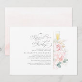 Brunch met de Bruid Roze Bloemen Vrijgezellenfeest Kaart (Voorkant / Achterkant)