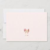 Brunch met de bruid Roze champagne bruidsfeestje Kaart (Achterkant)