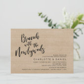 Brunch met de jonggehuwden, bruiloft Elopement Kaart (Staand voorkant)