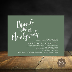 Brunch met de jonggehuwden, bruiloft Elopement Kaart