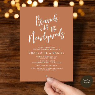 Brunch met de jonggehuwden, bruiloft Elopement Kaart