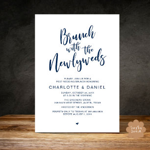Brunch met de jonggehuwden, bruiloft Elopement Kaart