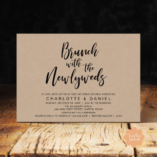 Brunch met de jonggehuwden, bruiloft Elopement Kaart