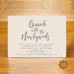 Brunch met de jonggehuwden, bruiloft Elopement Kaart