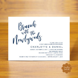 Brunch met de jonggehuwden, bruiloft Elopement Kaart