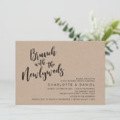 Brunch met de jonggehuwden, bruiloft Elopement Kaart (Staand voorkant)