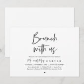 Brunch met de newlyweds, posttrouwuitnodiging kaart (Voorkant / Achterkant)