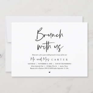 Brunch met de newlyweds, posttrouwuitnodiging kaart