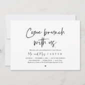 Brunch met de newlyweds, uitnodiging na bruiloft (Voorkant)