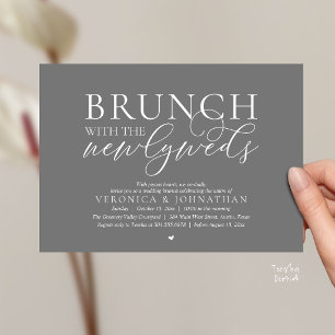 Brunch met de pasgetrouwden, Donkergrijze Huwelijk Kaart