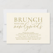 Brunch met de pasgetrouwden, Gele Gouden Bruiloft Kaart (Voorkant)