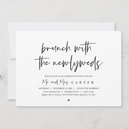 Brunch met de pasgetrouwden, na de bruiloft  kaart (Voorkant)