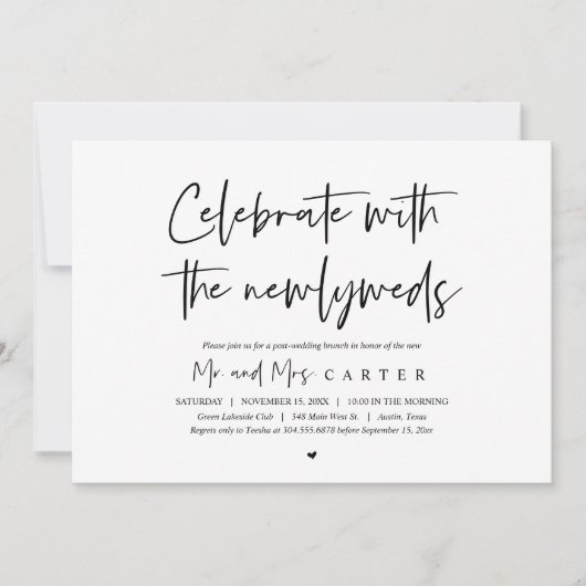 Brunch met de pasgetrouwden, na de bruiloft kaart (Voorkant)