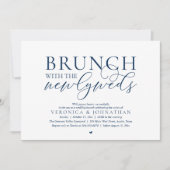 Brunch met de pasgetrouwden, Navy Blue Bruiloft Kaart (Voorkant)