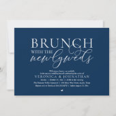Brunch met de pasgetrouwden, Navy Blue Wedding Kaart (Voorkant)