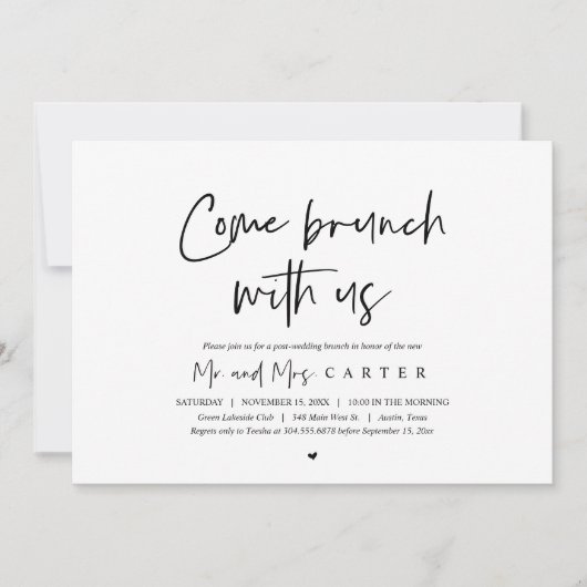 Brunch met de pasgetrouwden, uitnodiging na de bru (Voorkant)